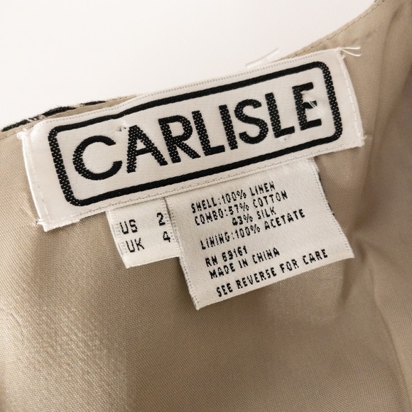 CARLISLE Sheath Floral Linen Size 2 Dress - Picture 10 of 12